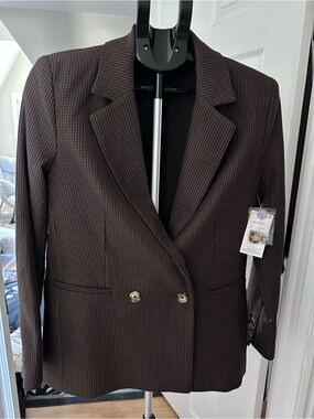 George Brown Houndstooth Blazer with Brown Lining